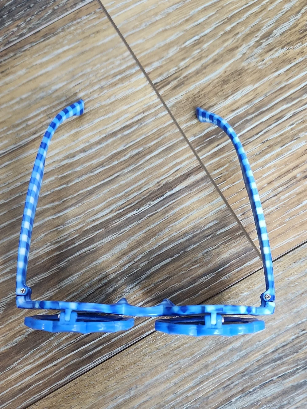 Vintage Kids Sunglasses Blue Gingham Check